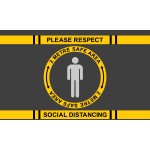 Covid 19 - Respect Social Distancing Safe Area - Mat Landscape