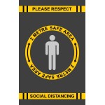 Covid 19 - Respect Social Distancing Safe Area - Mat Portrait